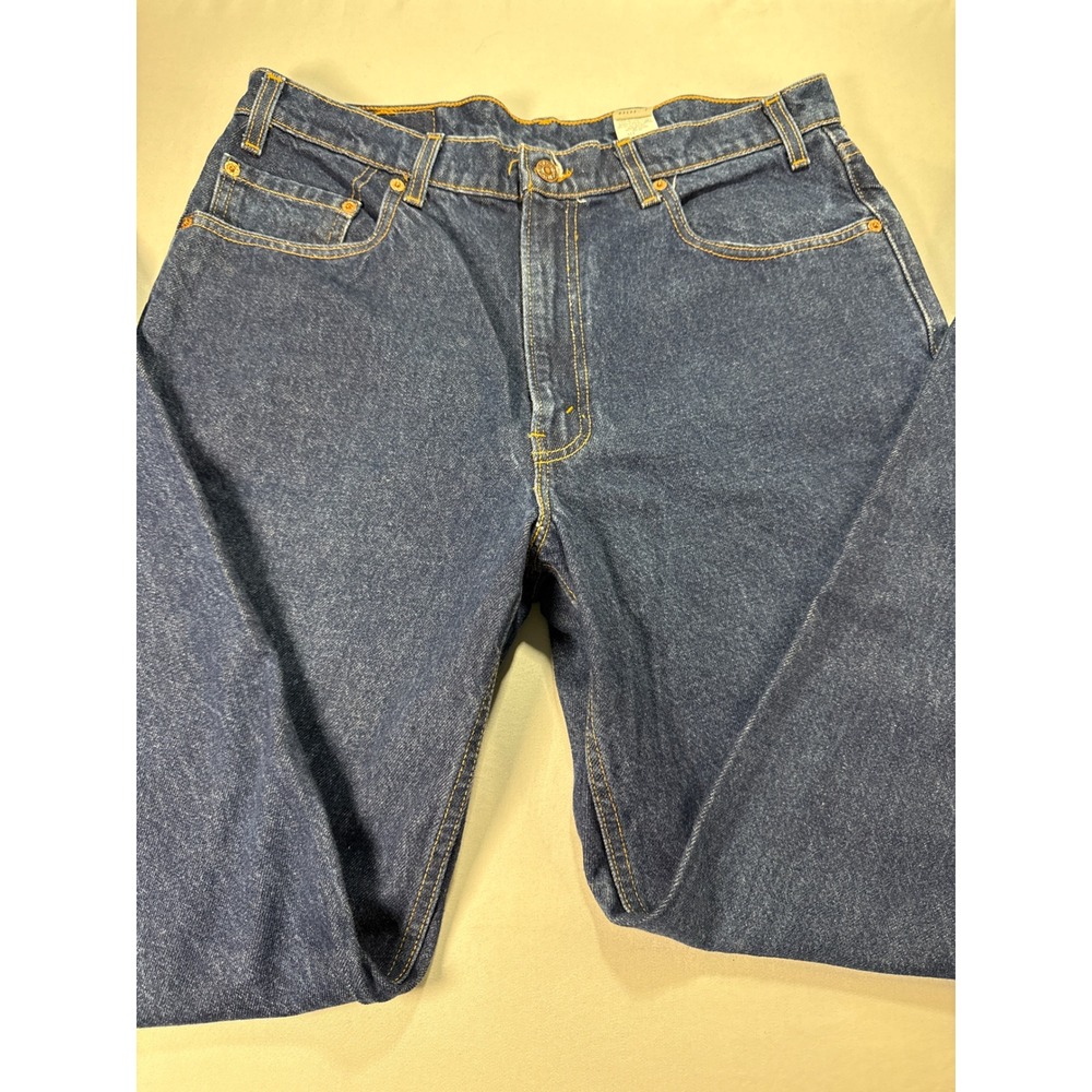 Vintage Levis 550 Relaxed Fit Jeans Mens 36x32 Made in USA Dark Wash Blue Denim